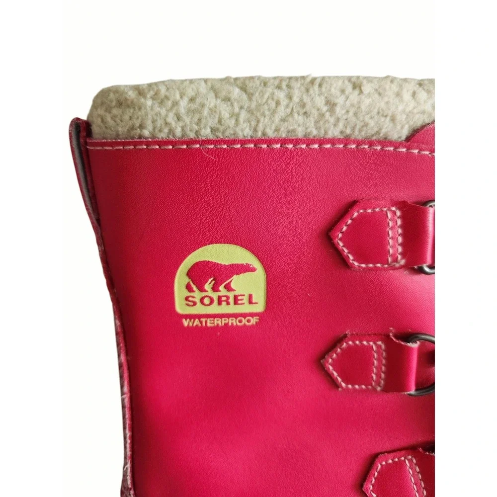 SOREL Yoot Pac Pink Winter Snow‎ Boot Sherpa Lining Youth Size Big Girls US 5